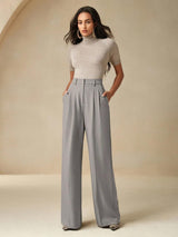 KOTTY  Women Relaxed Grey Viscose Rayon Trousers