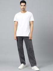 Kotty Men Charcoal Jean Fit Low-Rise Heavy Fade Stretchable Jeans