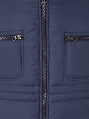 Kotty Men Blue Solid Padded Jacket