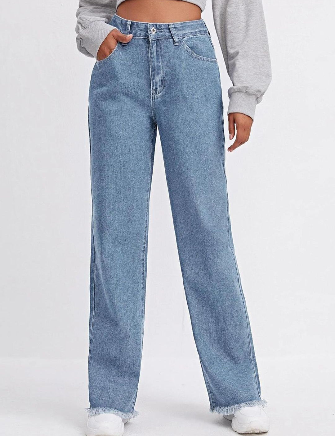 Kotty Women Blue Jean Straight Fit High-Rise Stretchable Jeans