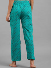 Kotty Women Green Printed Lounge Pants