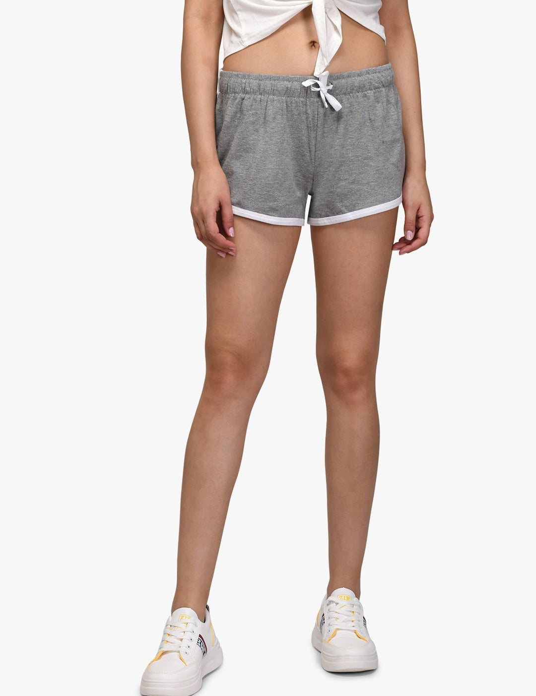 Kotty Women Grey Solid Regular Fit Hot Pants