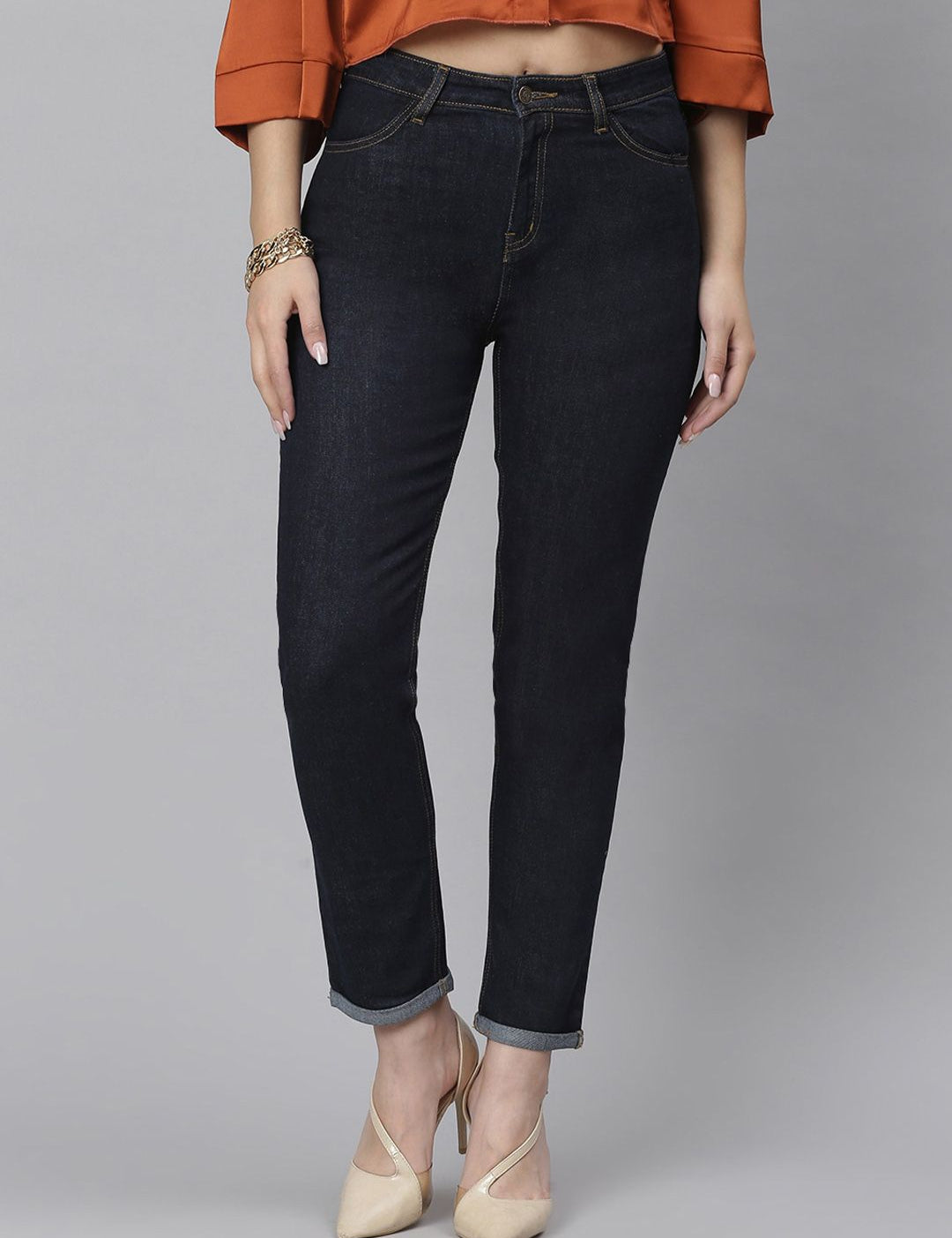 Kotty Women Blue Slim Fit High-Rise Clean Look Jeans