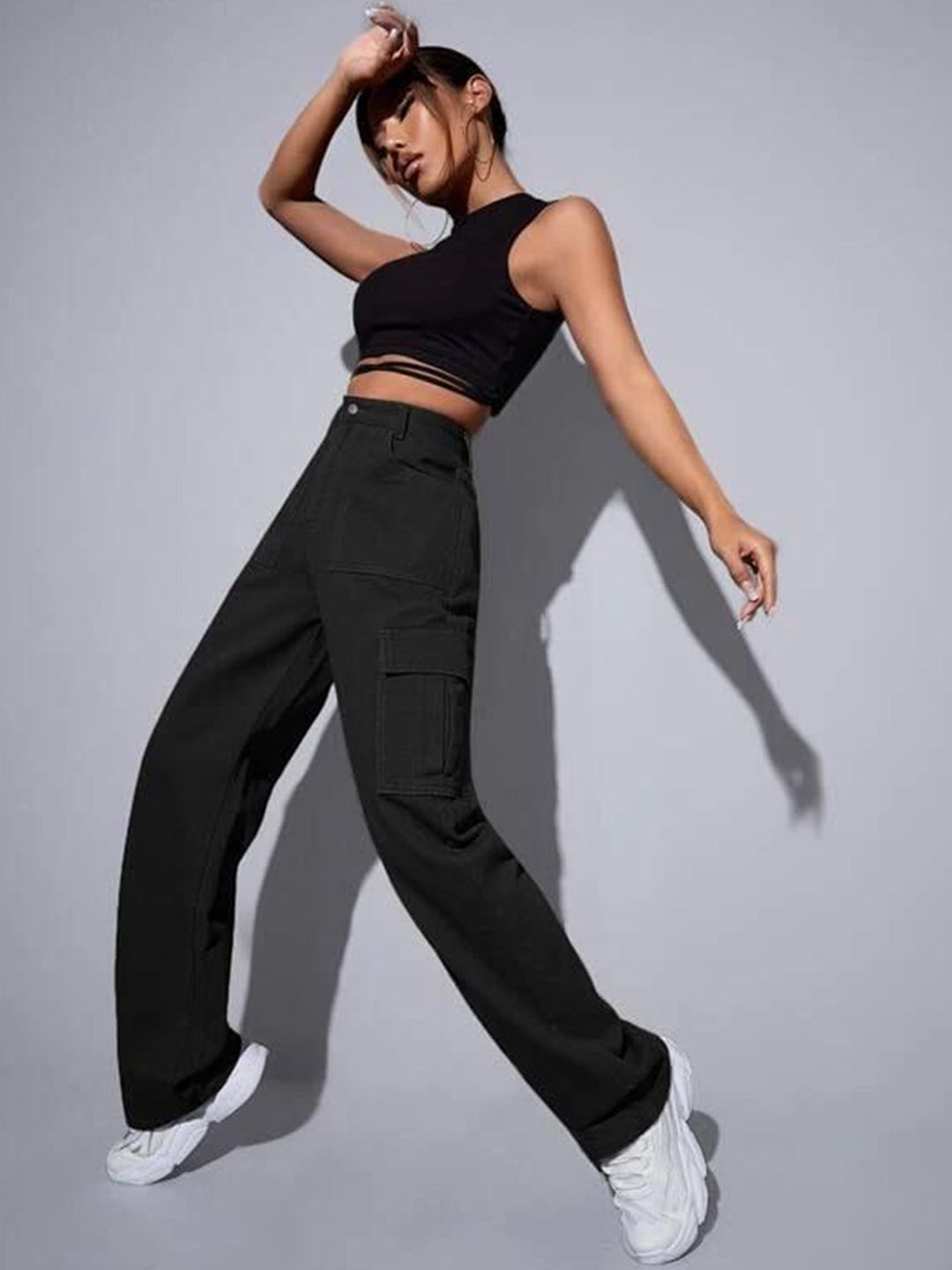 Kotty Women Black Jean High-Rise Clean Look Stretchable Jeans