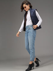 Kotty Women Blue Solid Puffer Jacket