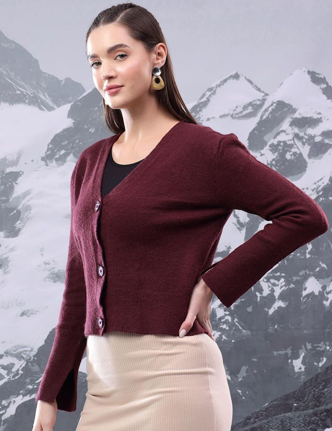 Kotty Women V - Neck Cardigan Sweater