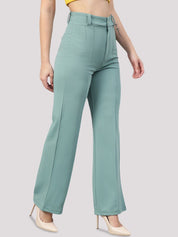 KOTTY BIZwear Women Relaxed Straight Leg Straight Fit High-Rise Easy Wash Trousers