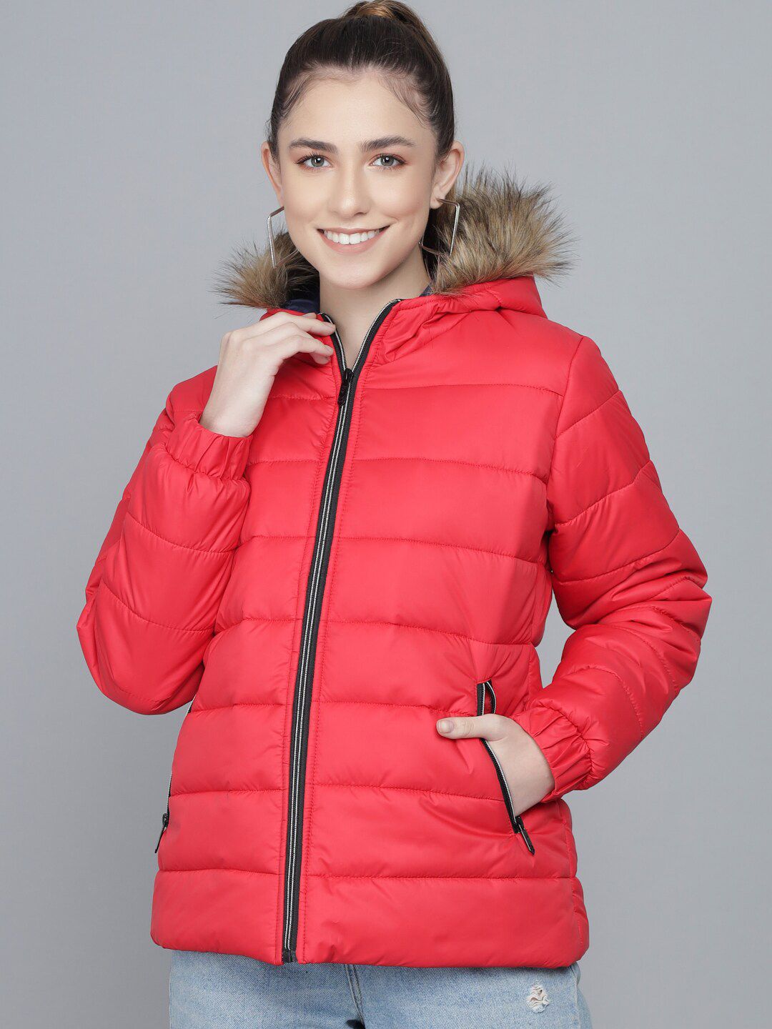 Kotty Women Red Lightweight Parka Jacket