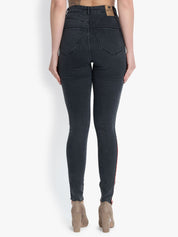 Kotty Women Navy Blue Skinny Fit High-Rise Slash Knee Jeans