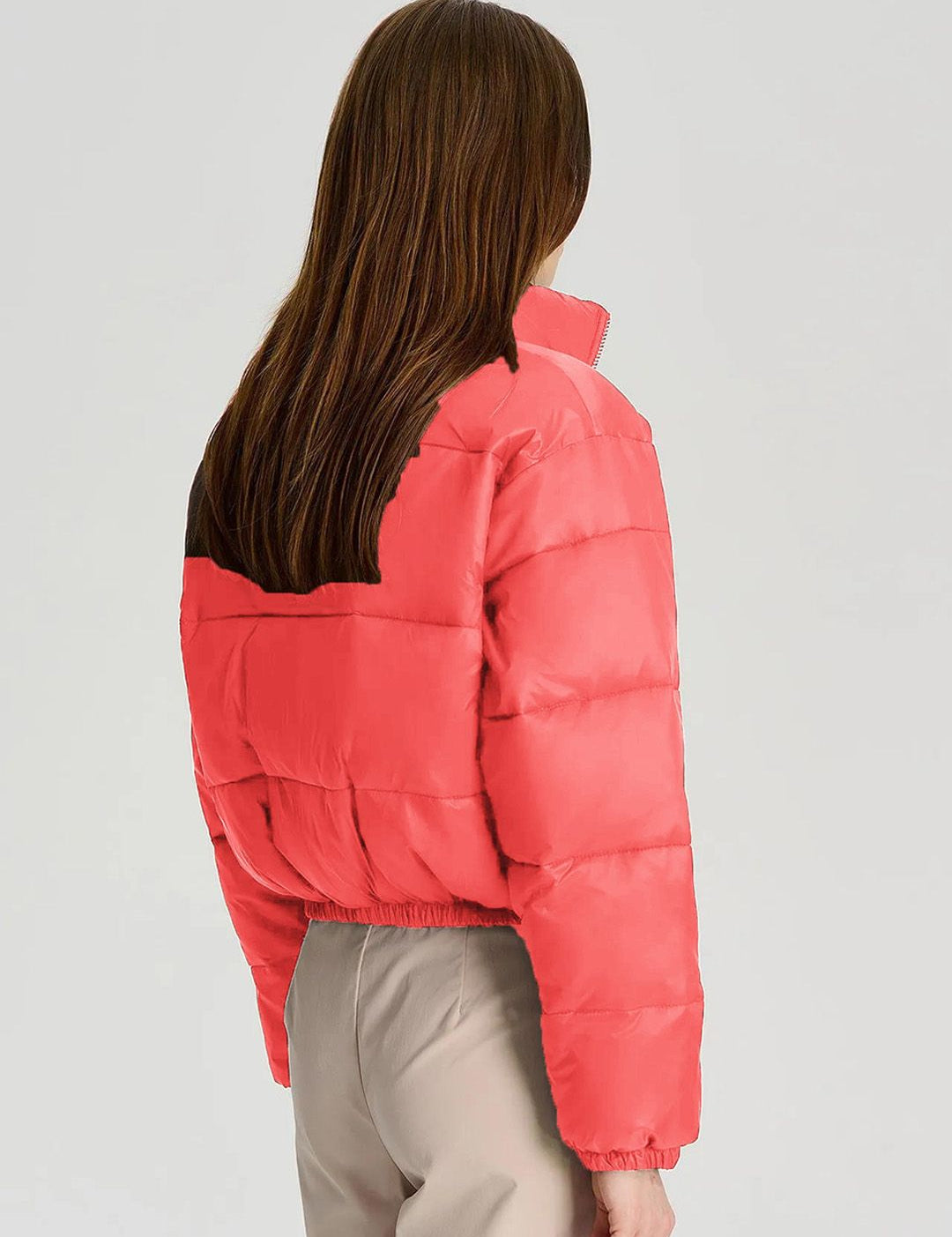 Kotty Mock Collar Crop Puffer Jacket