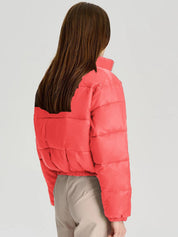 Kotty Mock Collar Crop Puffer Jacket