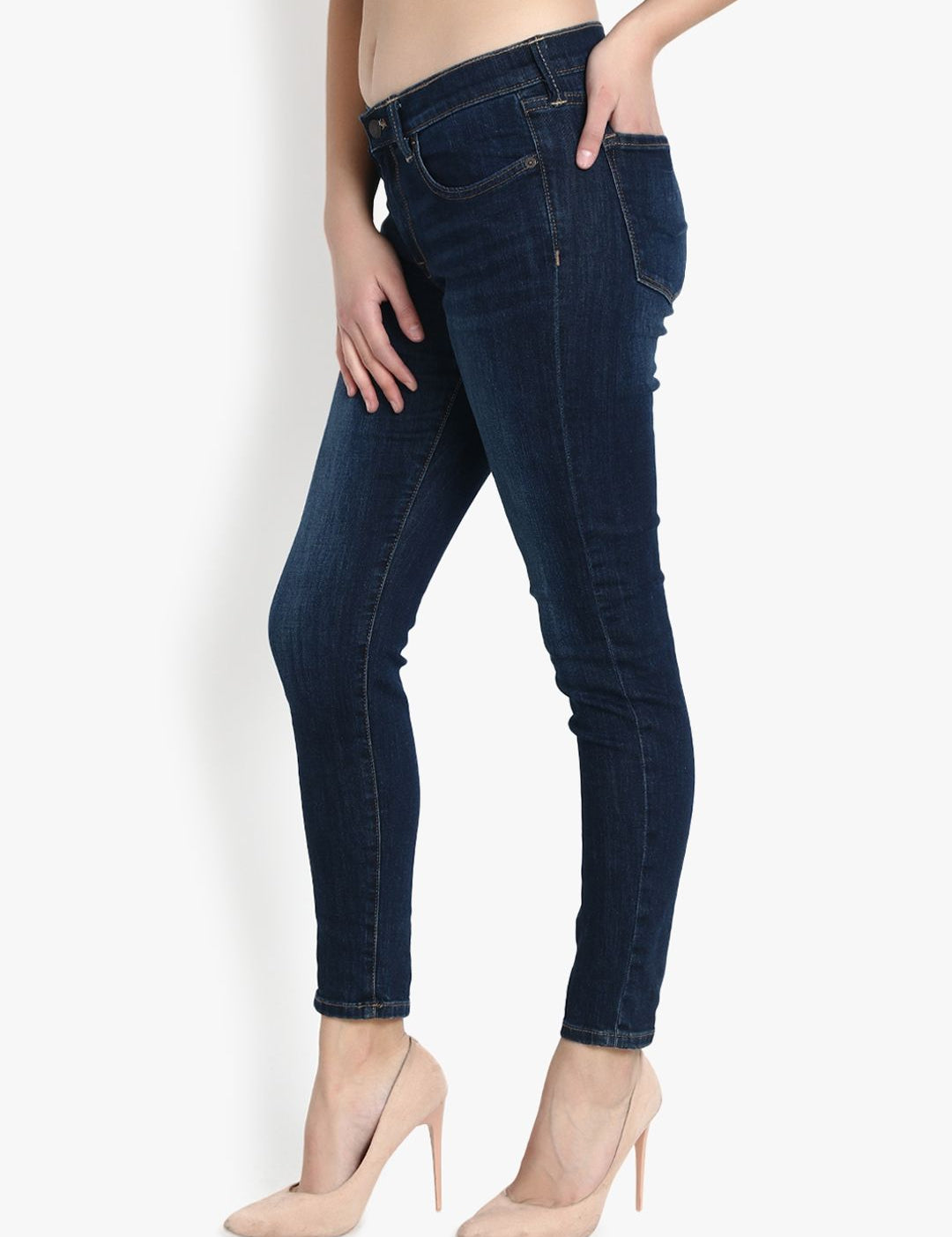 Kotty Women Blue Skinny Fit Mid-Rise Clean Look Jeans