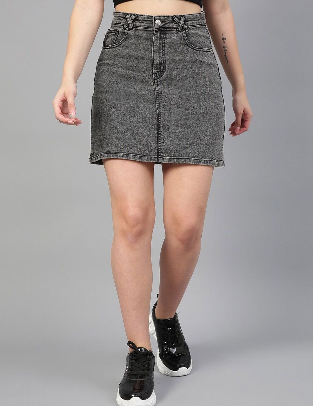 KOTTY Basics Denim A-Line Mini Skirt