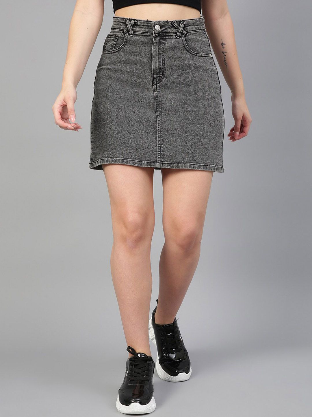 KOTTY Basics Denim A-Line Mini Skirt