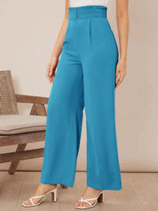 Kotty Women High-Rise Wide Leg Pleated Formal Trousers