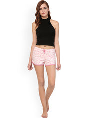 Kotty Women Pink Conversational Printed Lounge Shorts