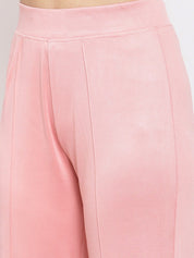 Kotty Women Pink Flared High-Rise Bootcut Trousers