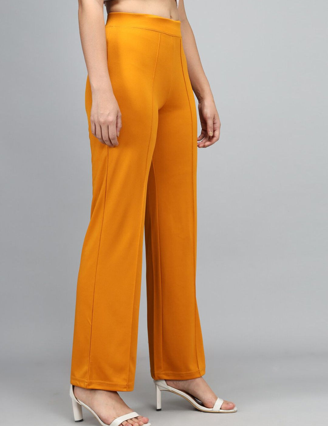 Kotty Women Yellow High-Rise Parallel Trousers