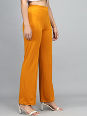 Kotty Women Yellow High-Rise Parallel Trousers