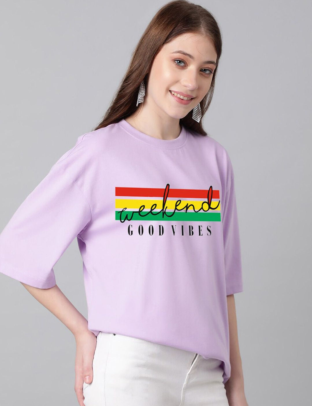 KOTTY Basics Typography Printed Oversized T-shirt