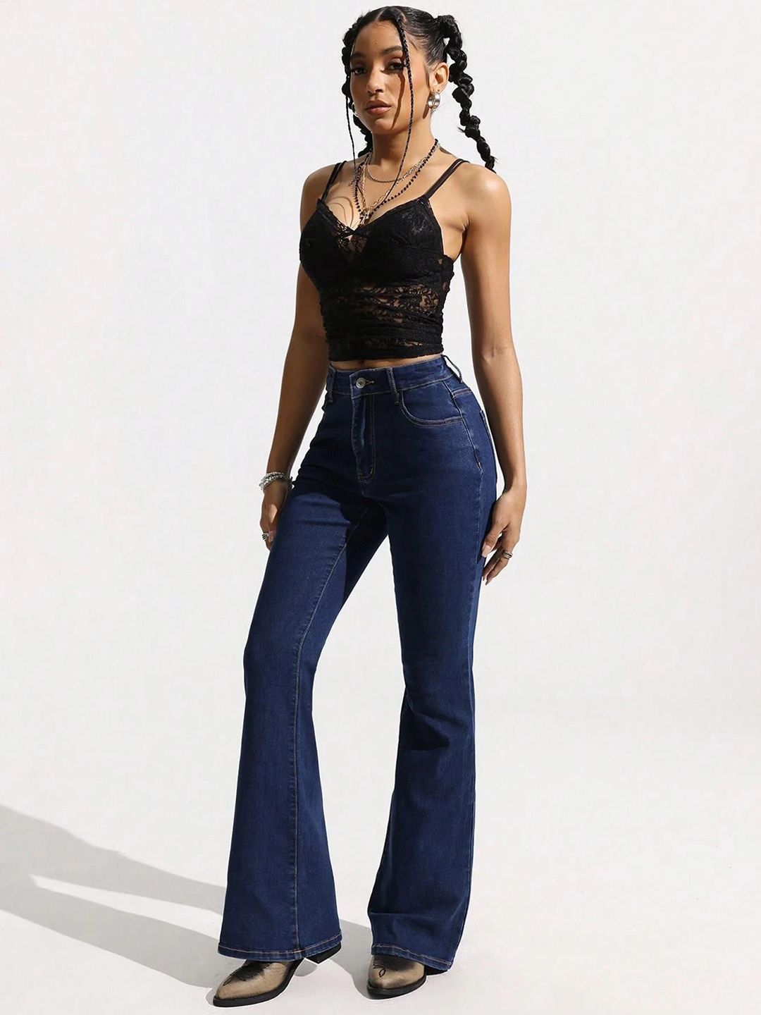 Kotty Women Bootcut High-Rise Stretchable Jeans