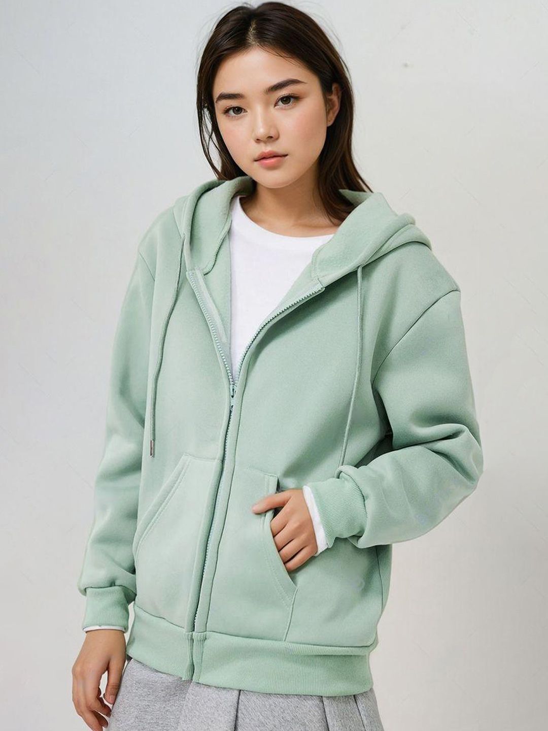 Kotty Women Hooded Front-Open Sweatshirt