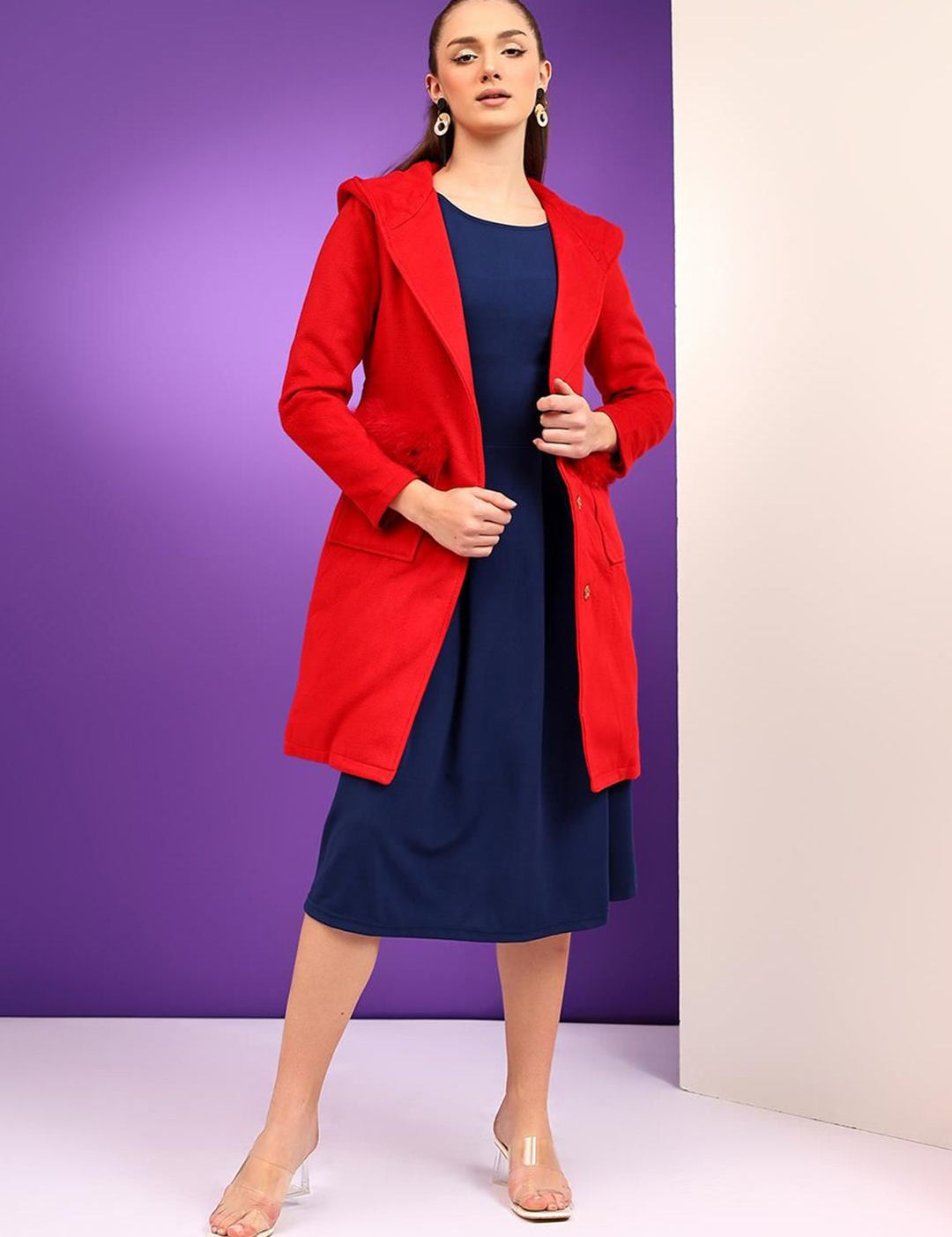 Kotty Women Hooded Single-Breasted Overcoat