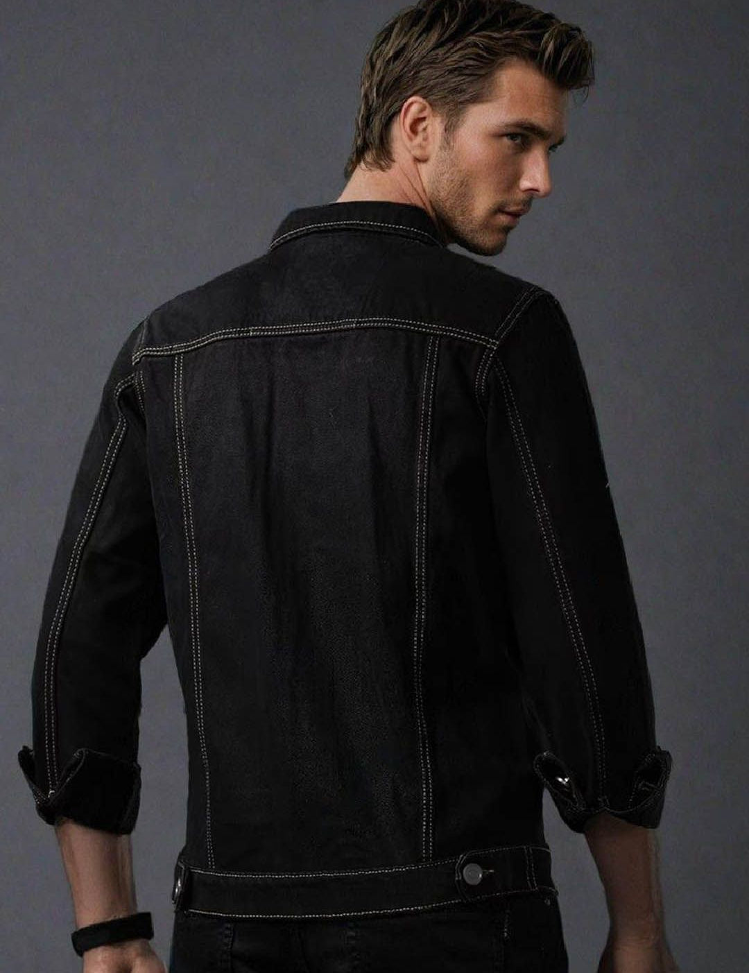 Kotty Men Solid Denim Jacket