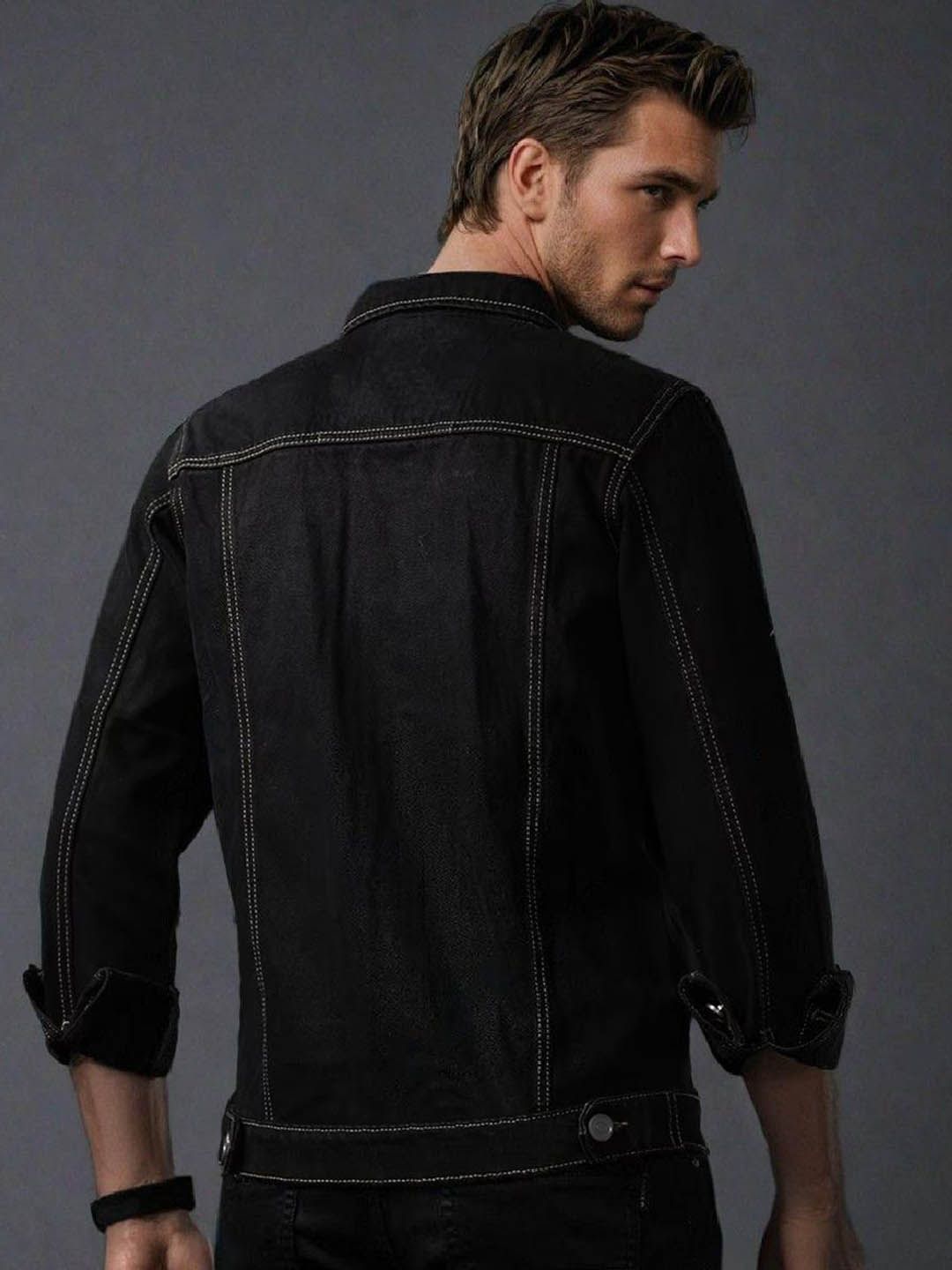 Kotty Men Solid Denim Jacket