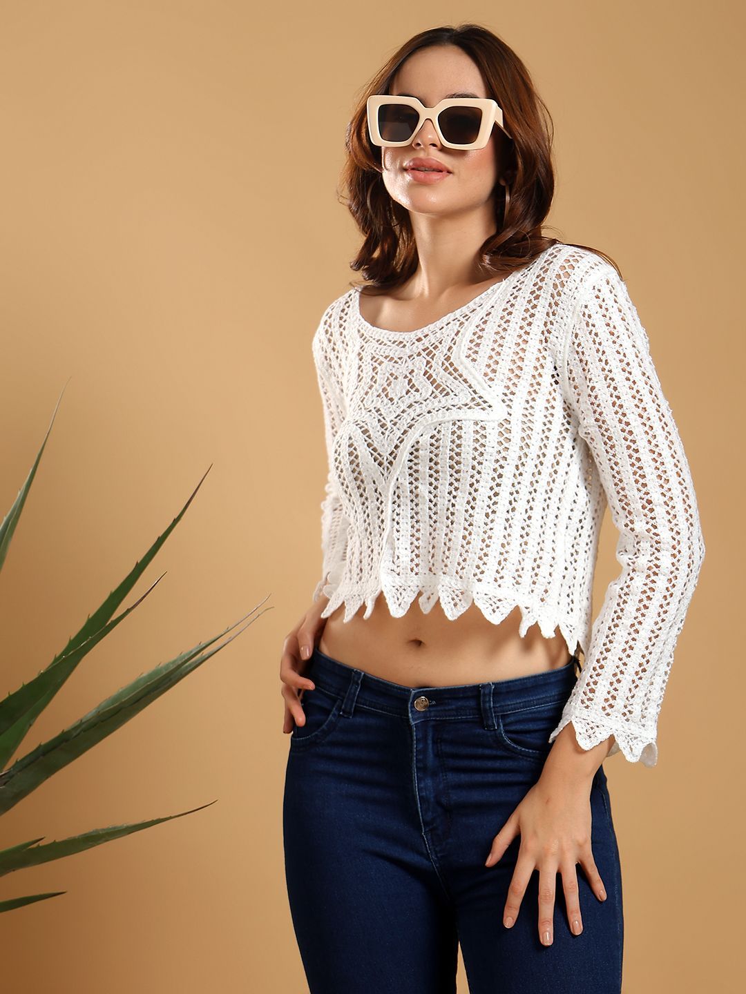 Kotty  Women Self Design Cotton Top