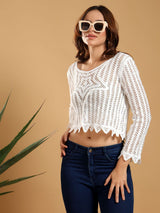 Kotty  Women Self Design Cotton Top