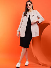 Kotty Women Solid Overcoat with Buckle Detail