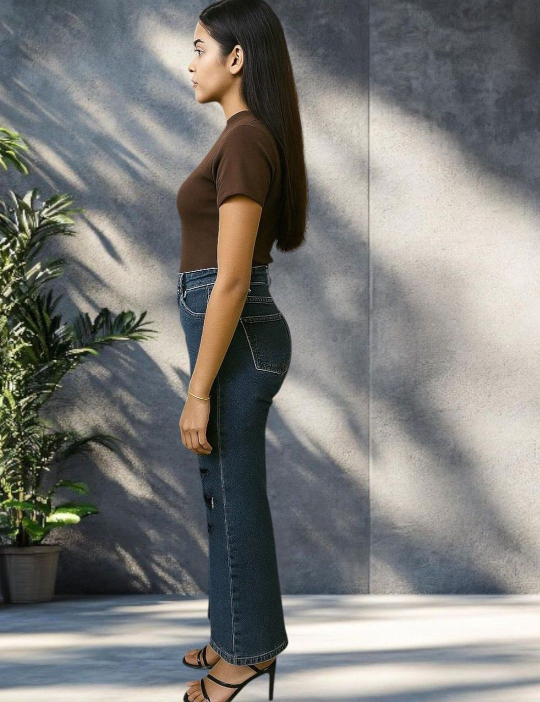 Kotty Women Wide Leg High-Rise Highly Distressed Stretchable Jeans