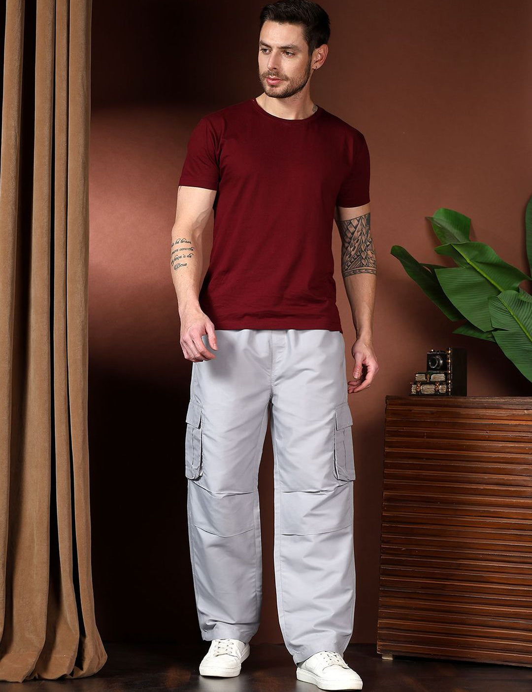 Kotty Men Relaxed Easy Wash Cargos Trousers