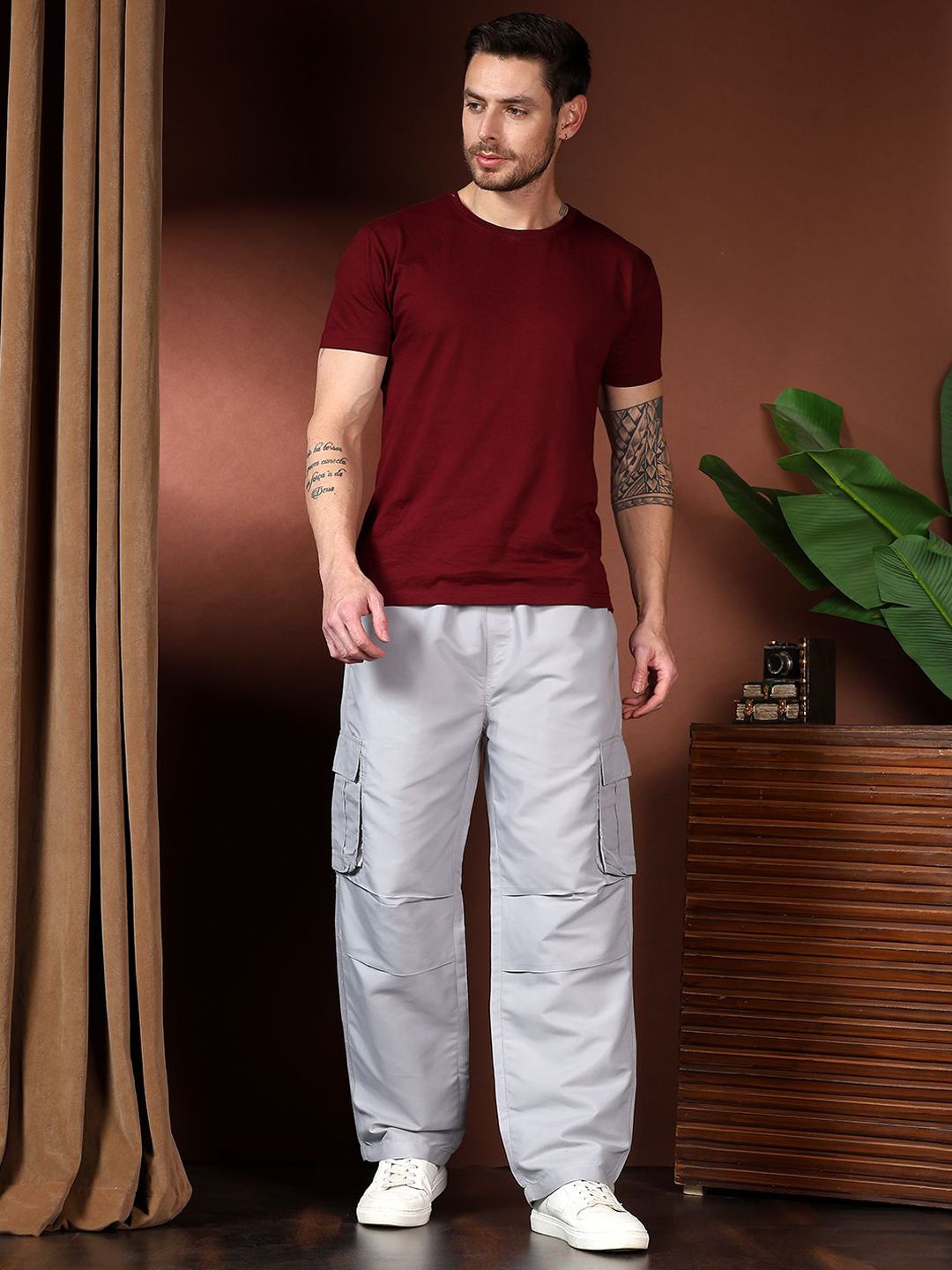 Kotty Men Relaxed Easy Wash Cargos Trousers