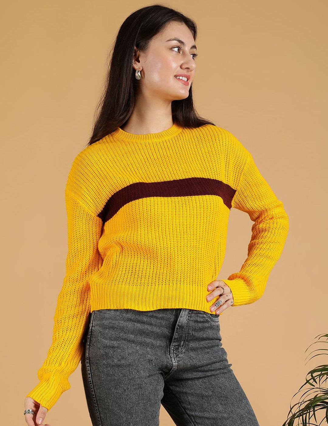 Kotty Women Colourblocked Pullover Cotton Sweaters