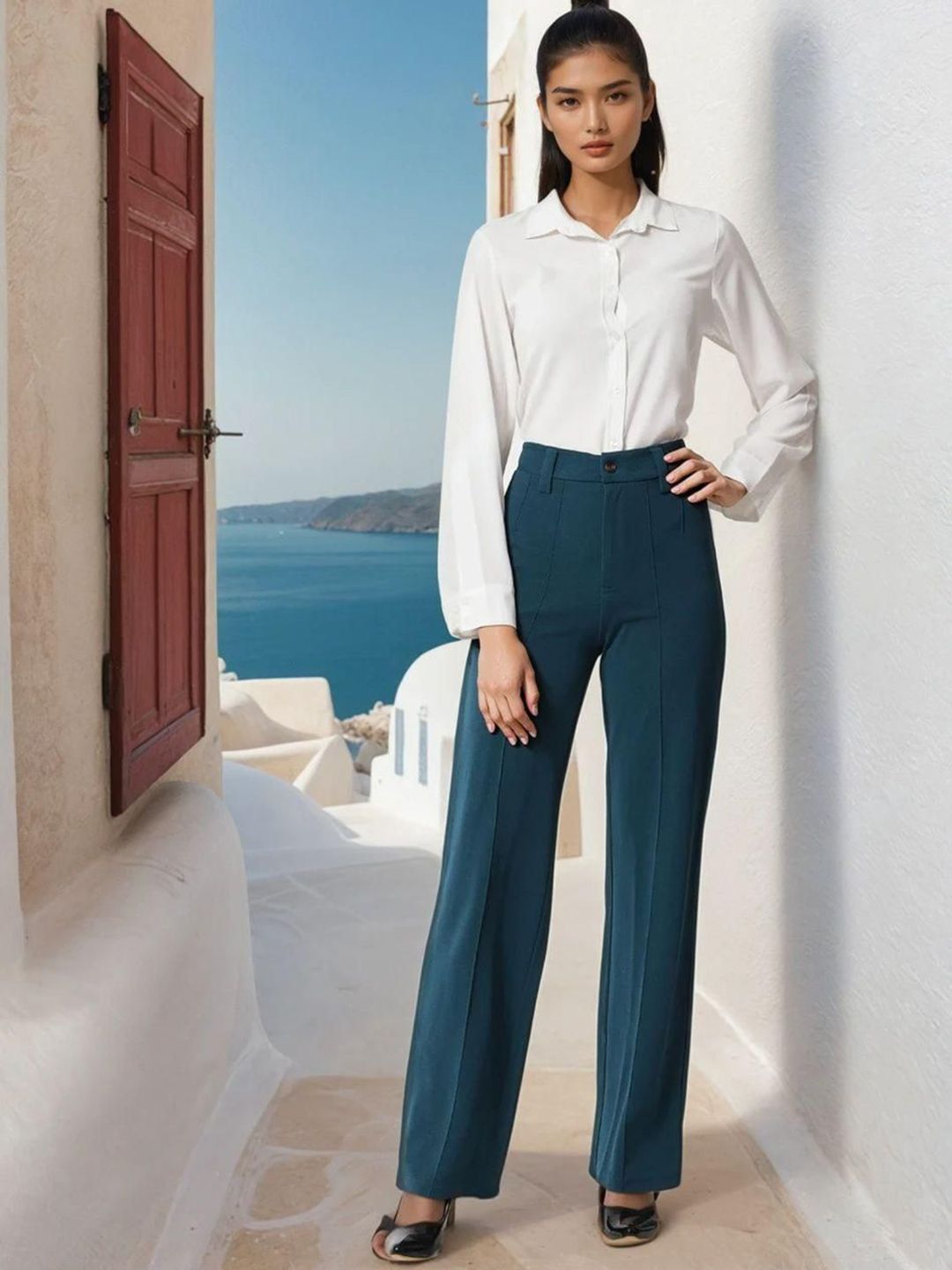 Kotty Women Straight Fit High-Rise Trousers