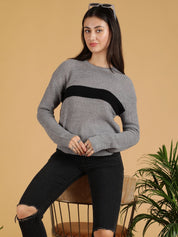 Kotty Women Colourblocked  Cotton Pullover