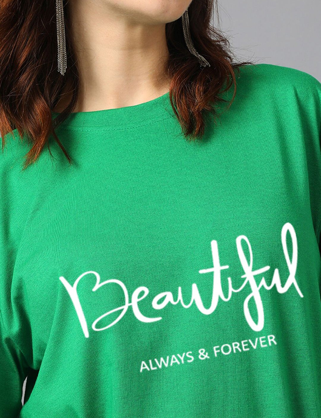 Kotty Typography Printed Oversized T-shirt