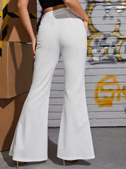 Kotty Women Solid Relaxed Straight Fit High-Rise Easy Wash Trousers