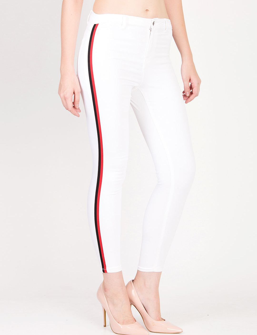 Kotty Women White Skinny Fit High-Rise Clean Look Stretchable Jeans