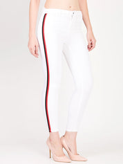 Kotty Women White Skinny Fit High-Rise Clean Look Stretchable Jeans