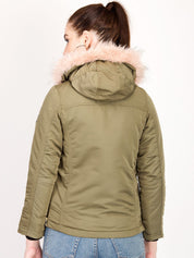 Kotty Women Brown Solid Insulator Parka