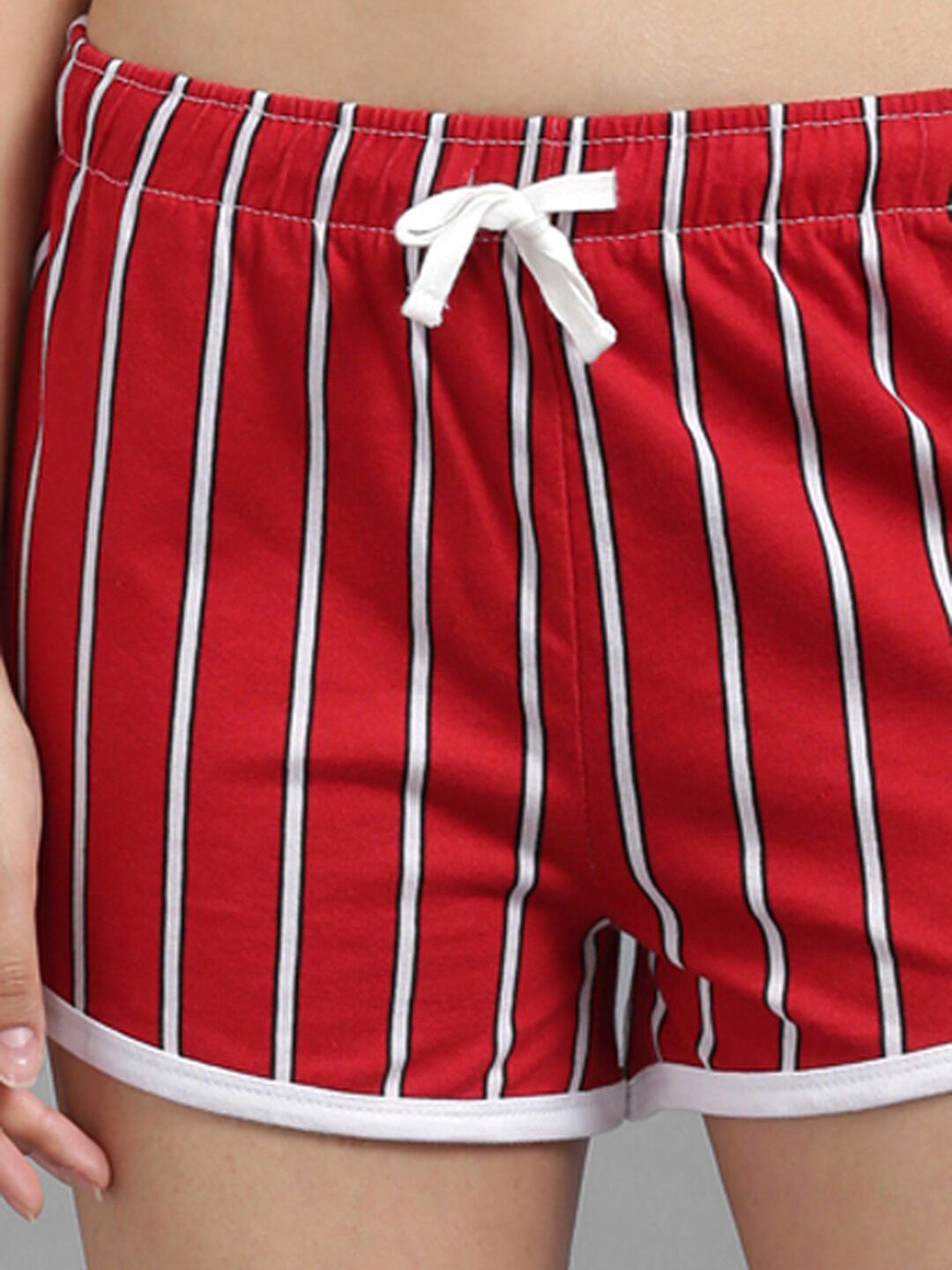 Kotty Women Striped Printed Slim Fit Low-Rise Running Hot Pants Shorts