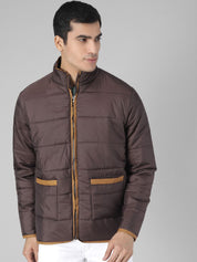 Kotty Men Brown Solid Padded Jacket