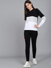 Kotty Women Black Colourblocked Sweatshirt