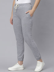 Kotty Women Grey Solid Straight-Fit Joggers