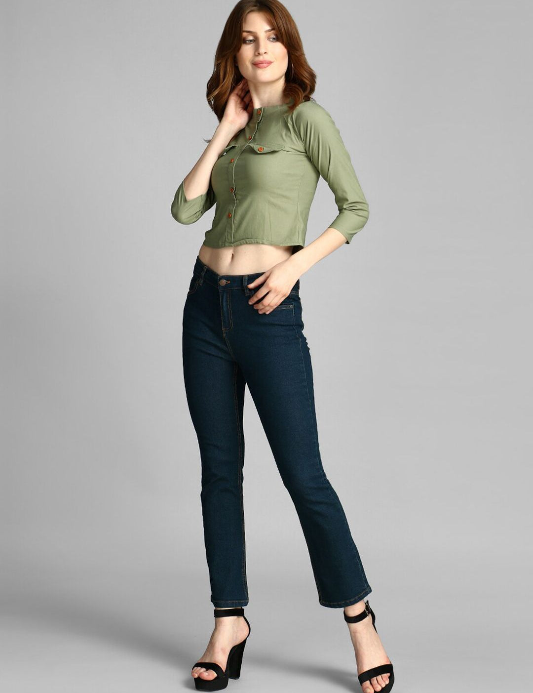 Kotty Women Blue Skinny Fit High-Rise Clean Look Cotton Jeans