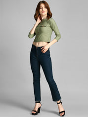 Kotty Women Blue Skinny Fit High-Rise Clean Look Cotton Jeans