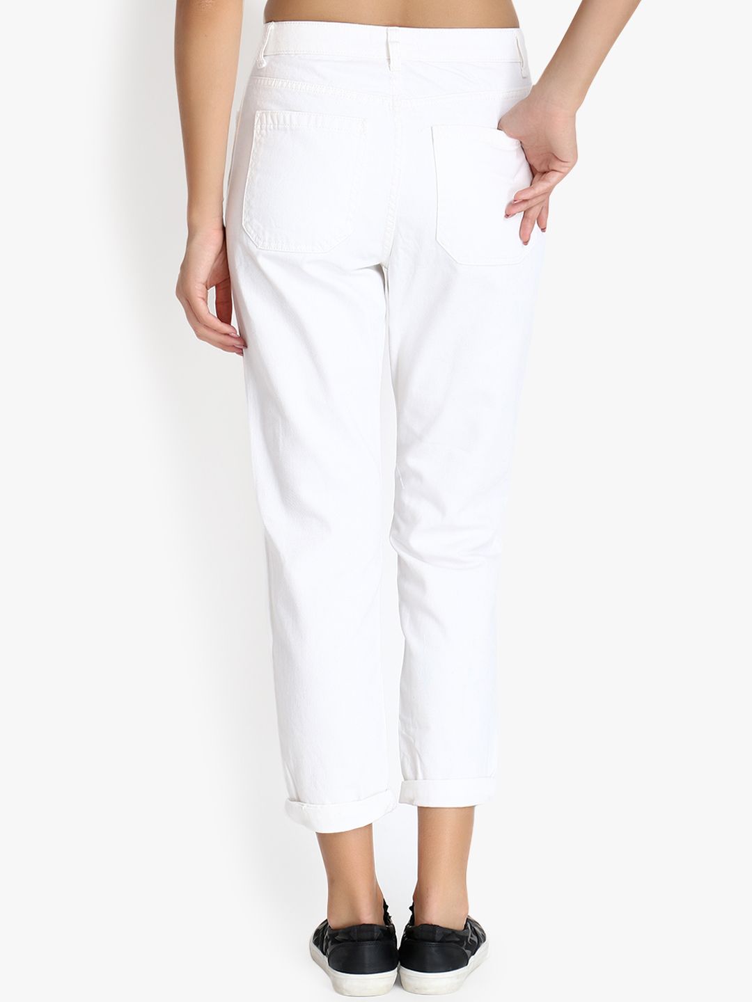 Kotty Women White Skinny Fit High-Rise Clean Look Stretchable Jeans